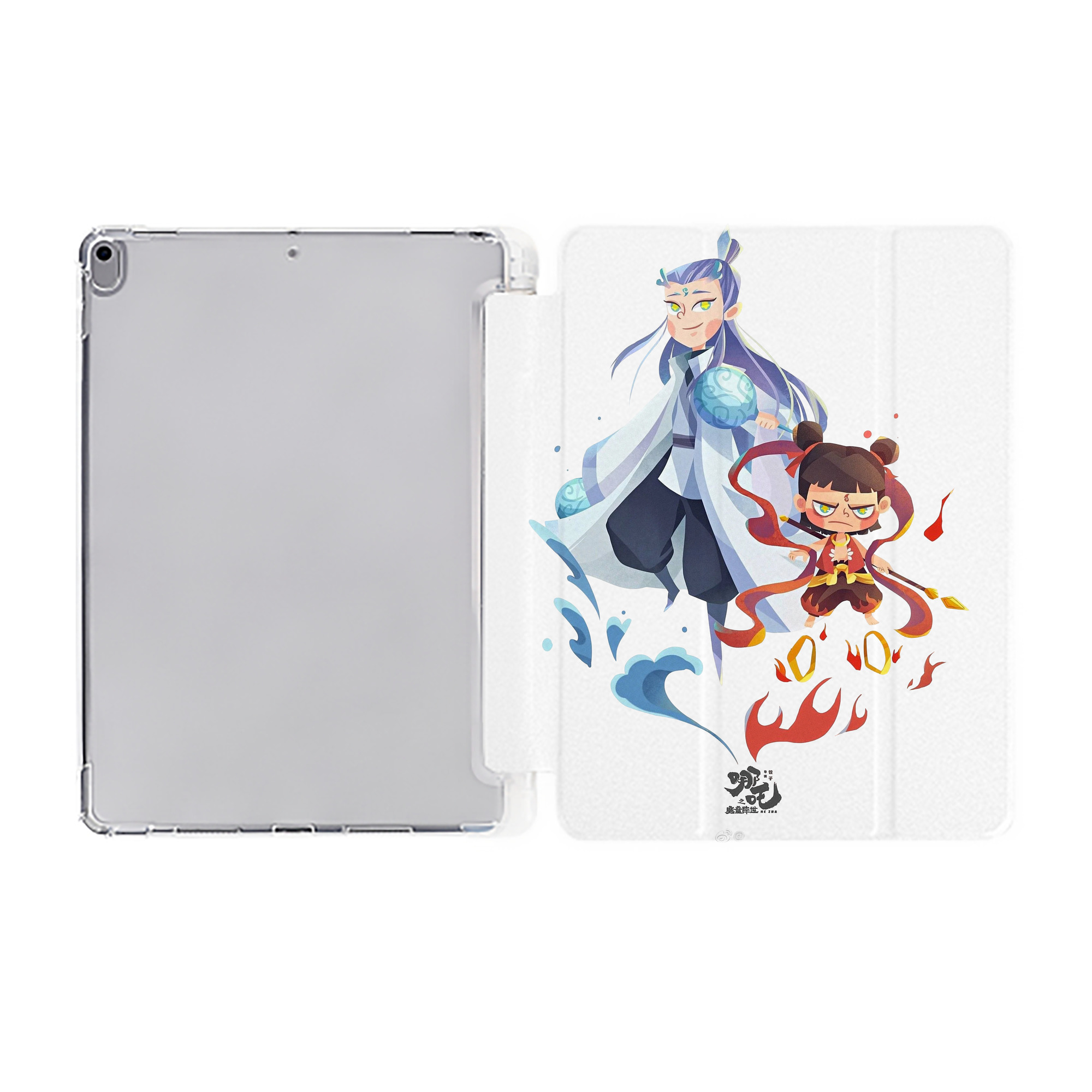 （画像用） Ne Zha 2 ナタ 魔童の大暴れ IPad ケース ペン収納付き 三つ折りスタンド PUレザー×シリコン 対応機種9.5/10.5/10.9インチ